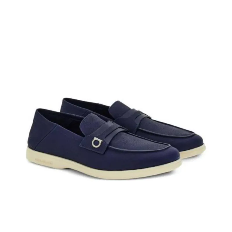 FERRAGAMO Gancini-plaque Leather Loafers-2