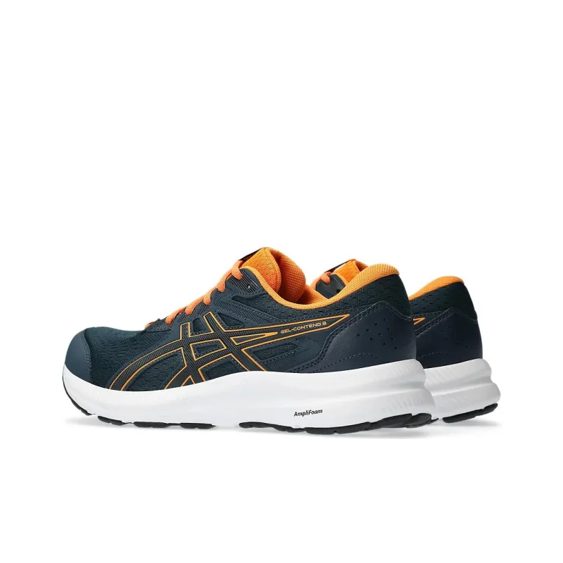 Asics Gel-Contend 8 Cushioning Wear-Resistant Low-Top Running Shoes Men's Blue Orange-3