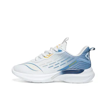 Warrior Students' Running Shoes Lightweight And Breathable Low Top Casual Shoes Men's White Blue