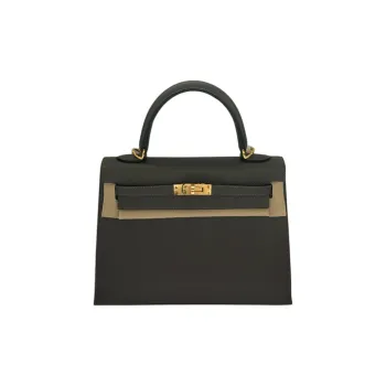 HERMES Kelly Epsom Leather Kelly Bag Handbags Unisex Cumulus Gray