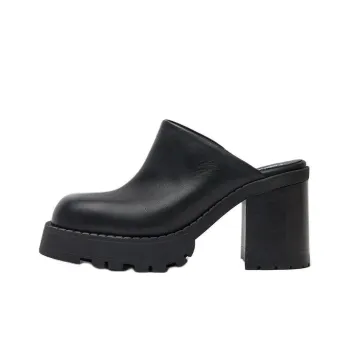 MIISTA Wrap-toe Slippers 8cm Women's Black