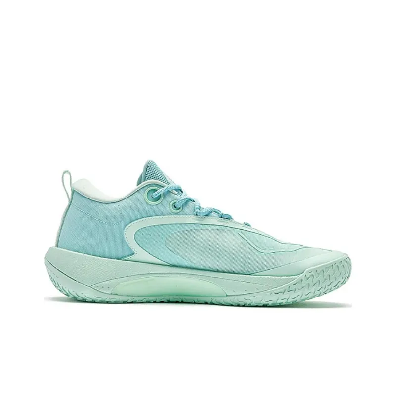 QIAODAN Wind Blade 4PRO Basketball Shoes Men Low Top Enamel Green/Lake Blue-1