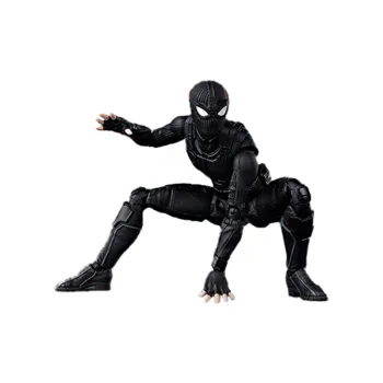 BANDAI Spider Man Bandai Spirits Limited SHF Stealth Hero Expedition Stealth Armor Black Scale Figures 14.5cm