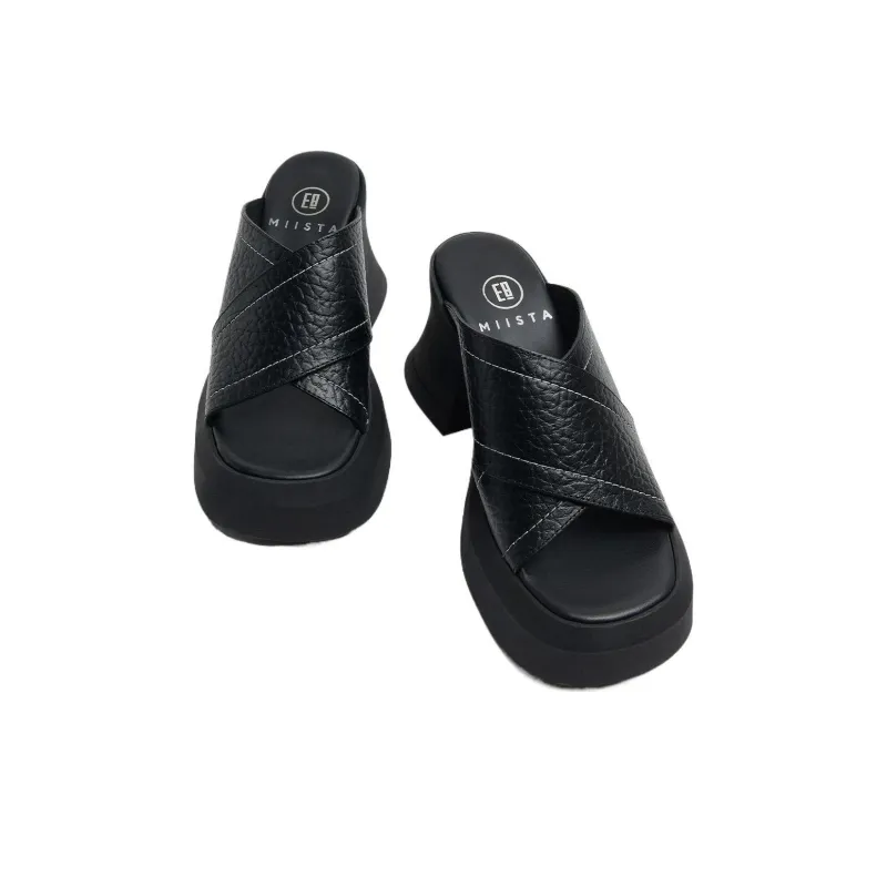 MIISTA Slide Slippers Women's Black-2