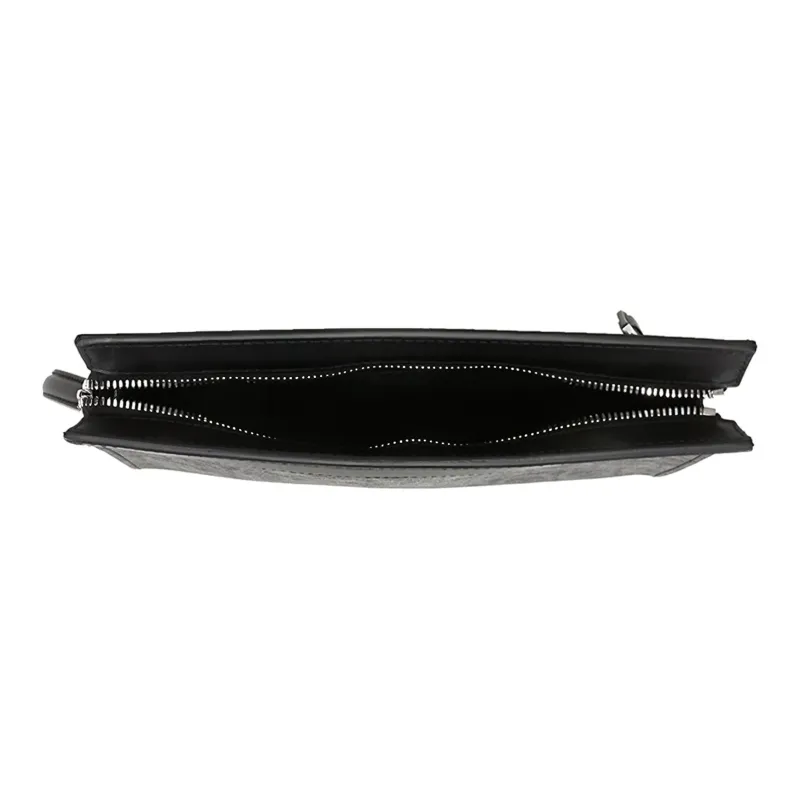 FERRAGAMO GANCINI With Cow Leather And Polyurethane Clutch Men's Black-5