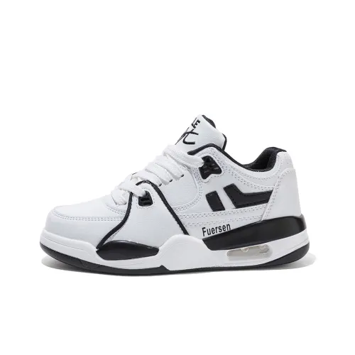 FUERSEN Skateboard Shoes Unisex Low-Top White/Black