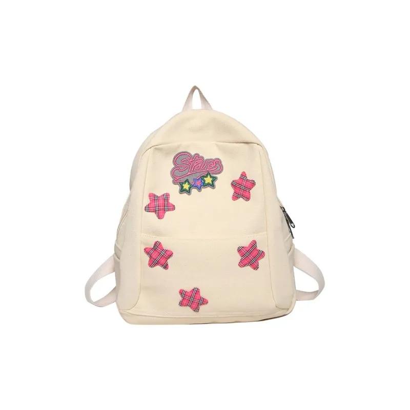 MARKANGARO Nylon Backpack Regular Women's White/Brown-0