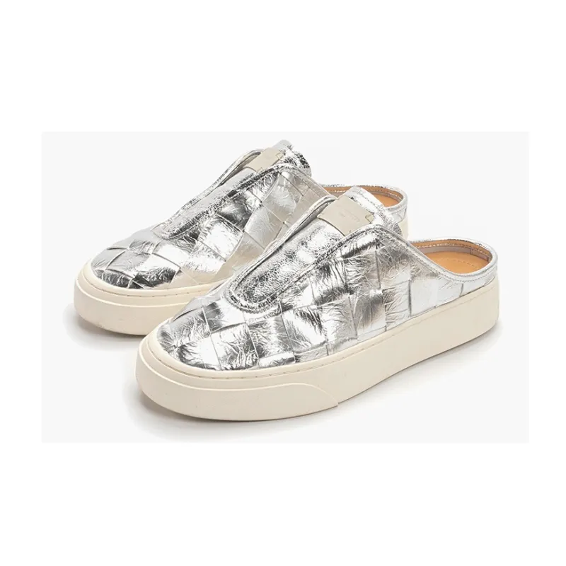 FOOT INDUSTRY Wrap toe Slippers Unisex Silver-4