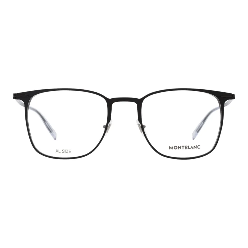 MONTBLANC Titanium Aluminum Alloy Irregular Shape Eyeglass Frames Unisex Black-1