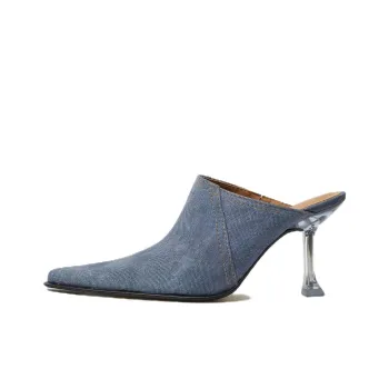 MIISTA Closed Toe Slippers 9cm Women's Blue