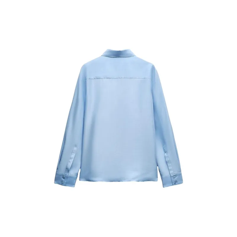 ZARA ZW Series Shirts Women's Blue-1