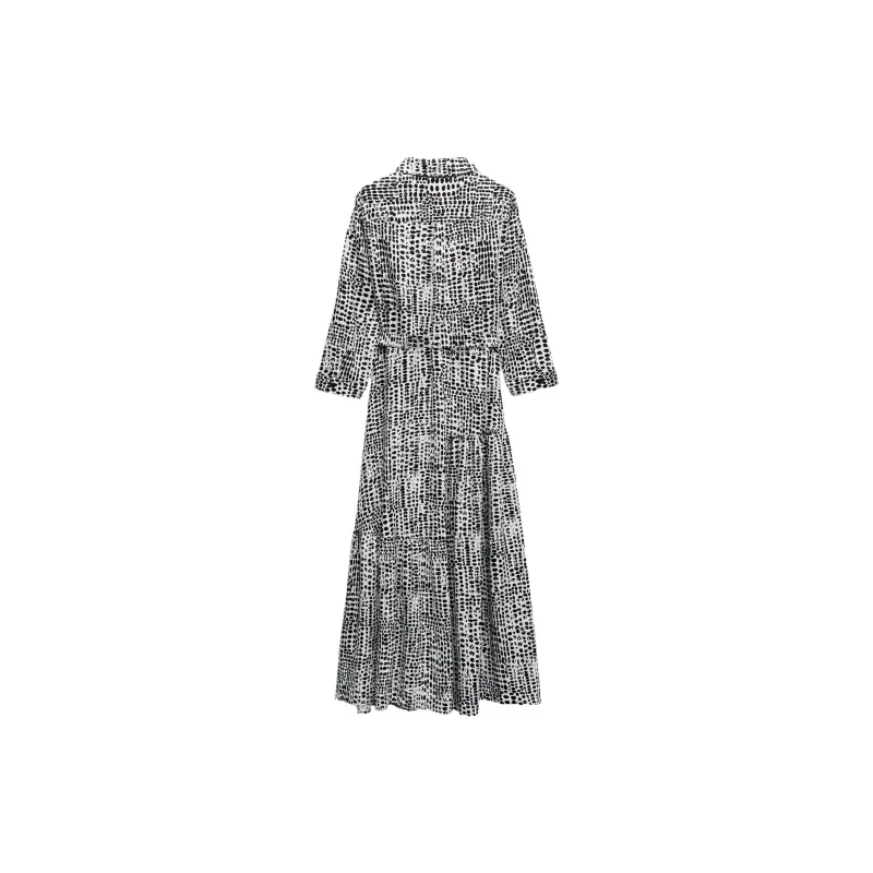 ZARA Long Sleeved Dresses Women's Black/White-1
