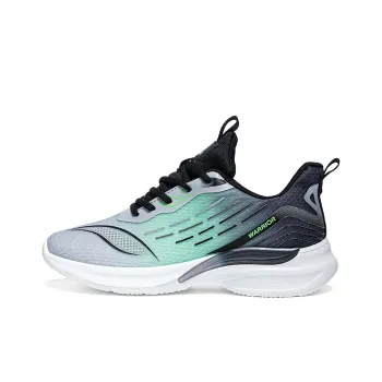 Warrior Students' Running Shoes Lightweight And Breathable Low-Top Casual Shoes Men's Black Green