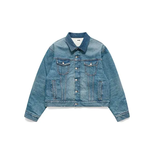 H&M H2 Collaboration Series Denim Jackets Men Denim Blue