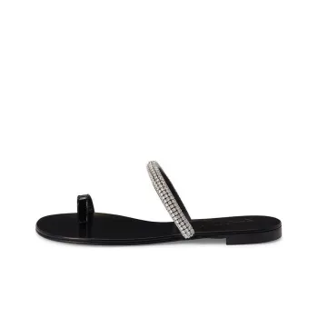 giuseppe zanotti Galassia Rhinestone embellished Toe loop Flat Sandals