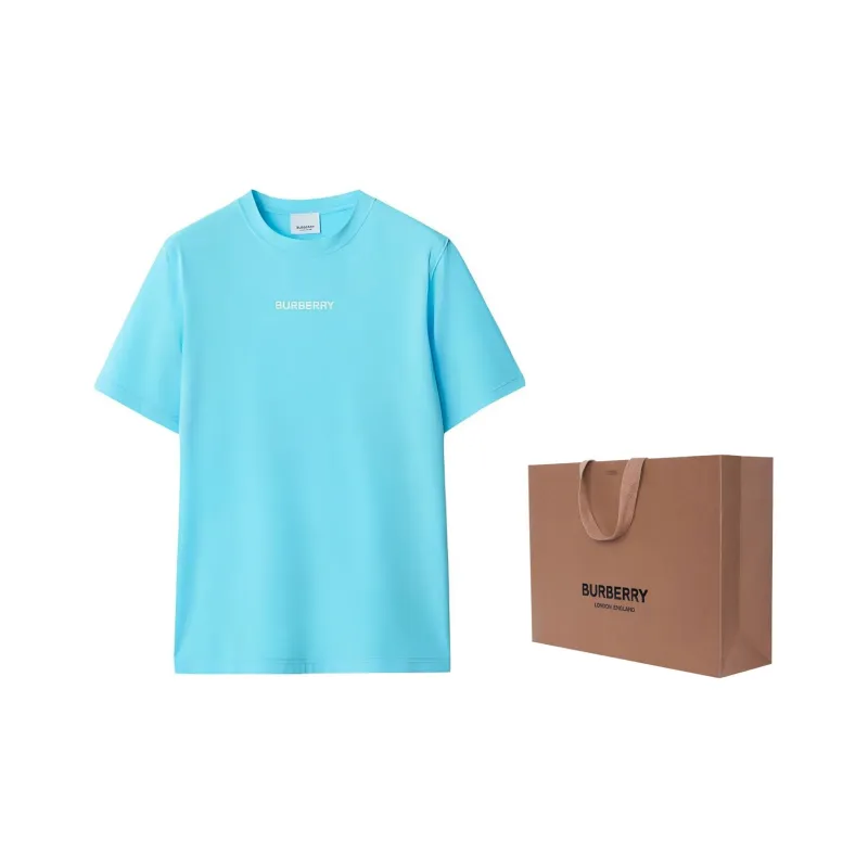 Burberry SS24 T Shirt Women's Bright Blue Yellow Jade-1
