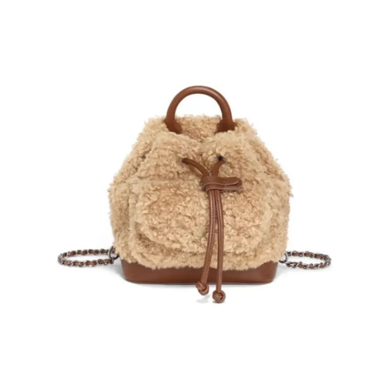 BELLE Fabric Backpack Small Size Women's Brown-0