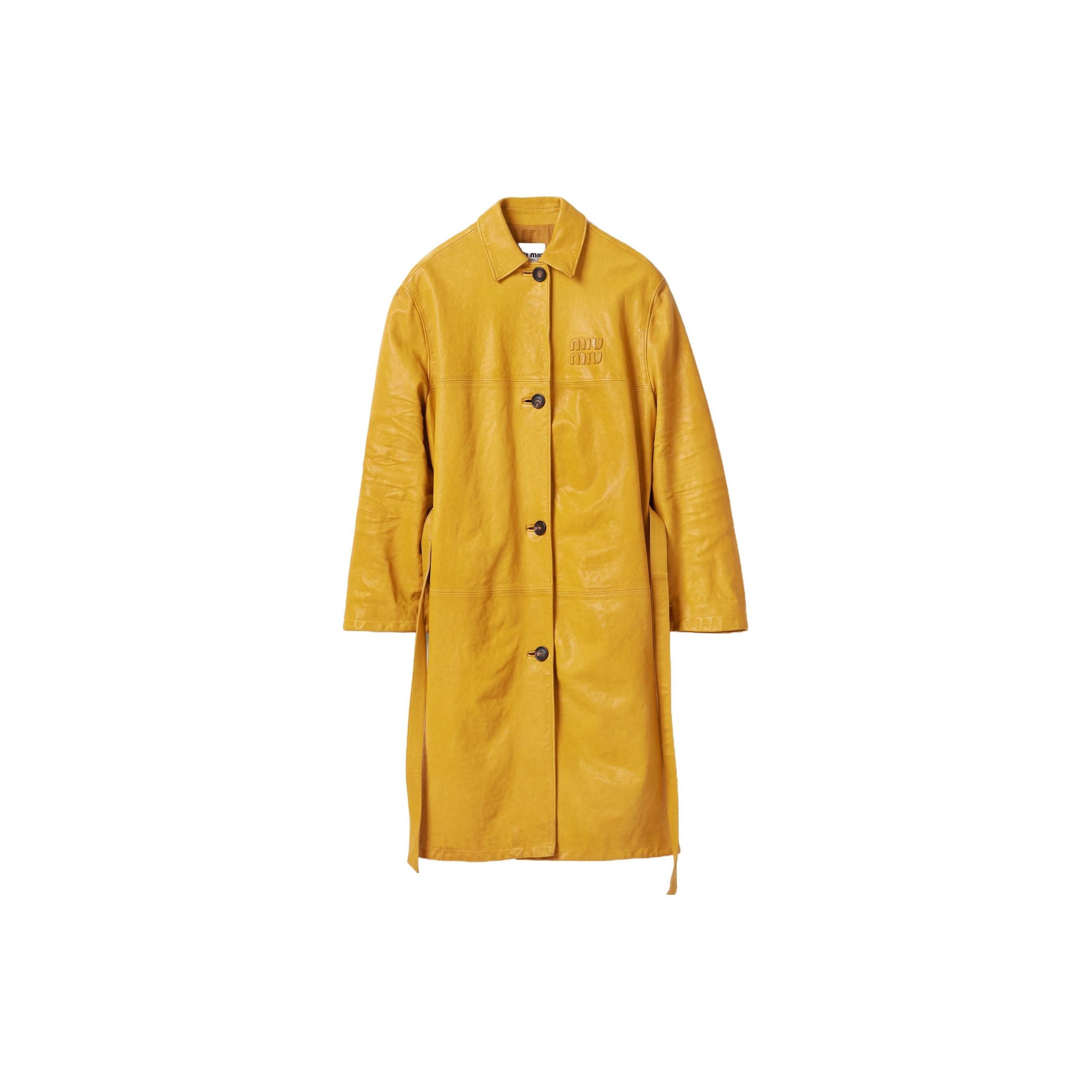 Miu Miu pintuck pleated trench coat in butter yellow size authentic 40 / small