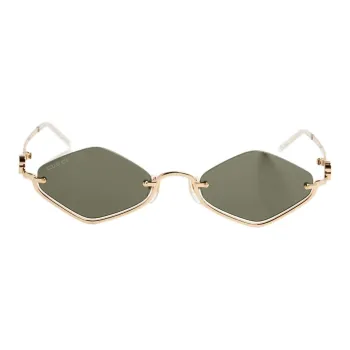 GUCCI Irregular Shape Sunglasses Women's Gold