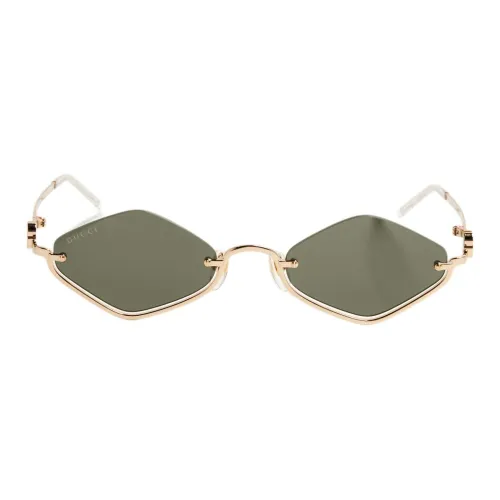 GUCCI Irregular Shape Sunglasses Women's Gold