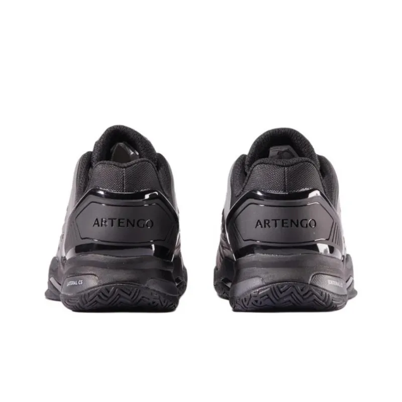DECATHLON Anti-Slip Wear-Resistant Low-Top Tennis Shoes Men's Gray Black-2
