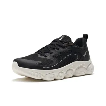 XTEP Cushioned Slip Resistant Low Top Running Shoes Men's Black White