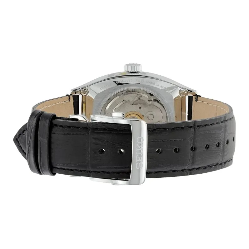 SEIKO Presage Series Mechanical Movement Cowhide Strap Watch Unisex Black Dial SRPD07J1-1