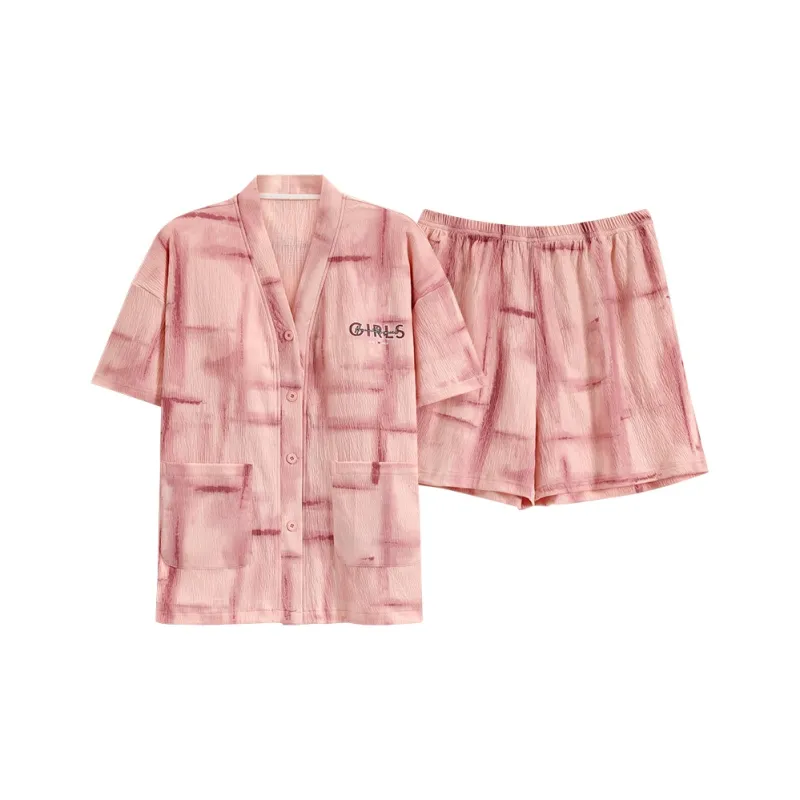 The Story Of The Flower Season Pajama Set Women's Dark Pink-0