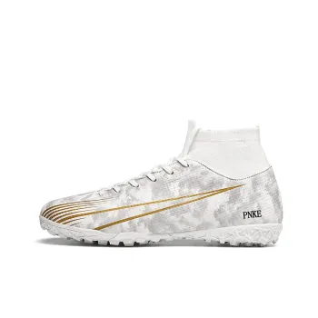 PNKE Anti-Slip And Wear-Resistant Coverage Soccer Shoes Unisex White