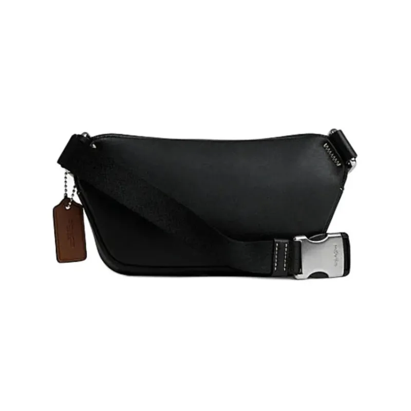 COACH Elias Cow Leather With Artificial Leather Fanny Pack Mini Men's Black & Chalk-1