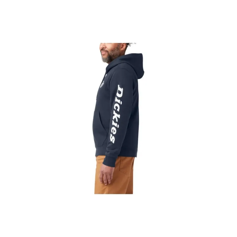 Dickies Logo Sleeve Fleece Hoodie Sweatshirt Men's Dark Blue-2
