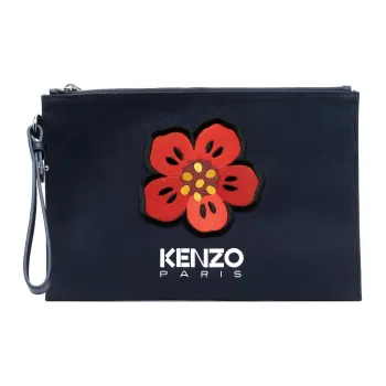 KENZO 100% Cotton Wallet Large Size Men's Marine Blue