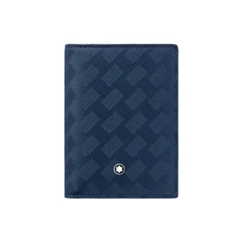 MONTBLANC Leather Card Holder Men's Ink Blue