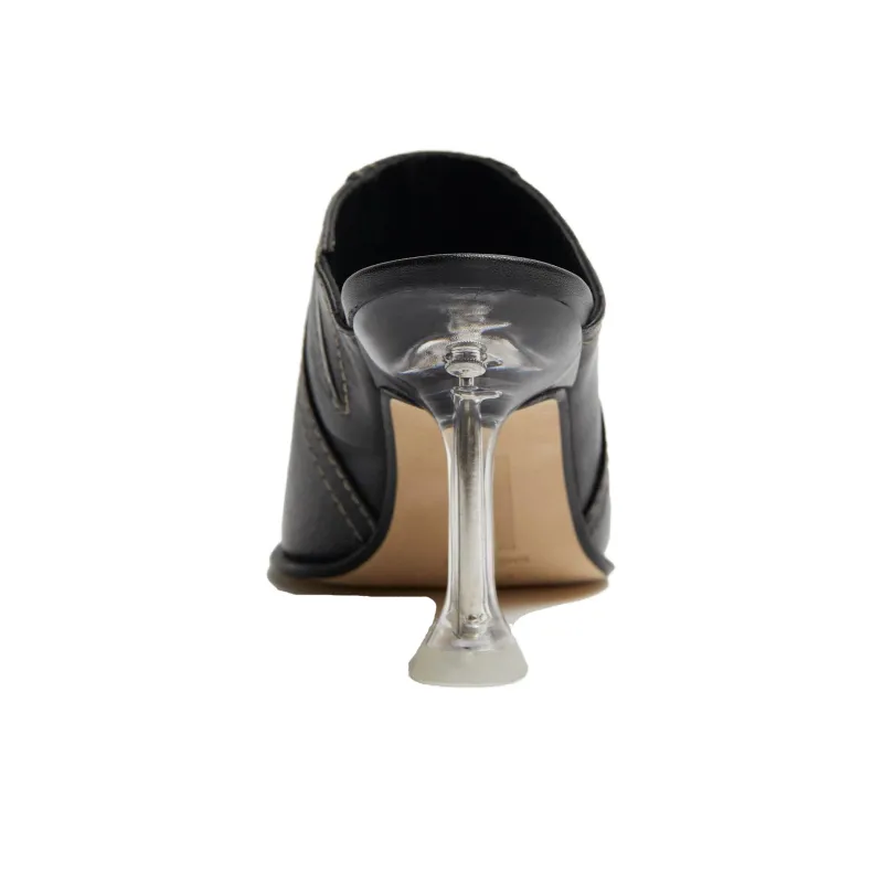 MIISTA Closed Toe Slippers 9cm Women's Black-4