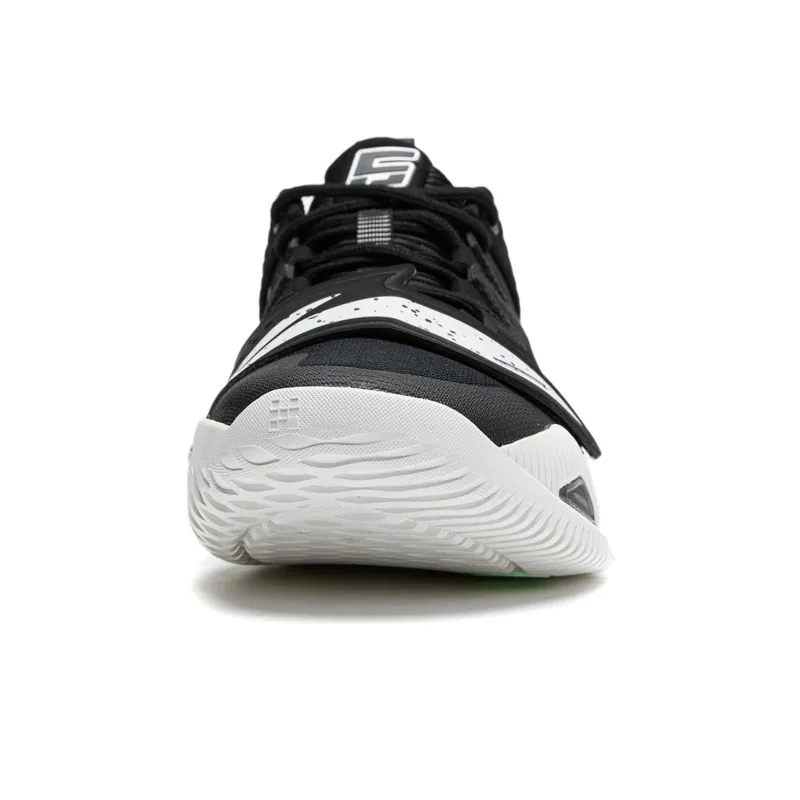 LINING Rage 2 Basketball Shoes Men Low Top Black White-4