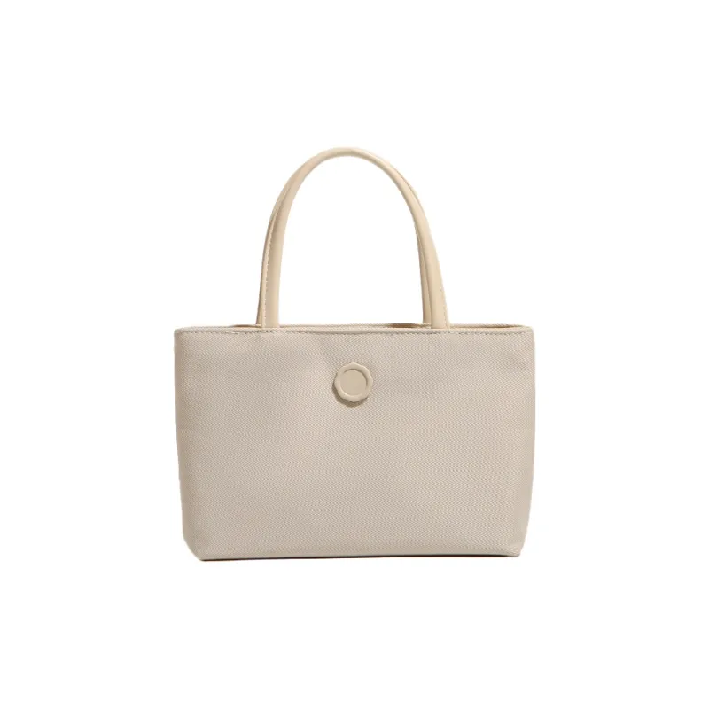 PESASRIE Canvas Canvas Bag Handbags Women's Black/Ecru/Pink-3