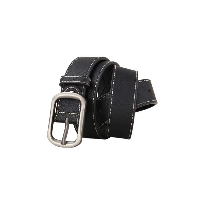 Warrior Jeans With Casual Individual Versatile Vintage Style Leather Belts Men's Width 3.8-2