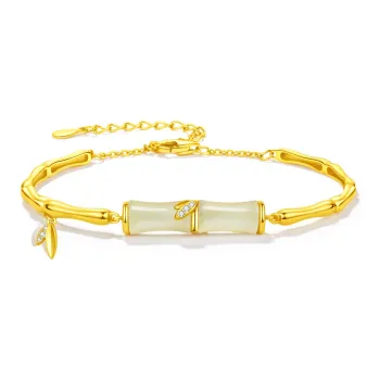 Far Mountain Joe S925 Silver Hetian Jade Bracelets Women's Pale Greenish-White Jade