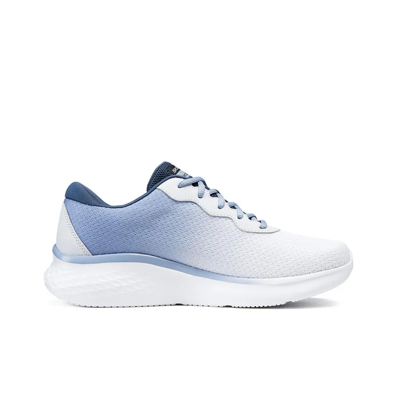 Skechers Cushioning Anti Slip Wear Resistant Breathability Low Top Casual Running Shoes Men's White Blue-1