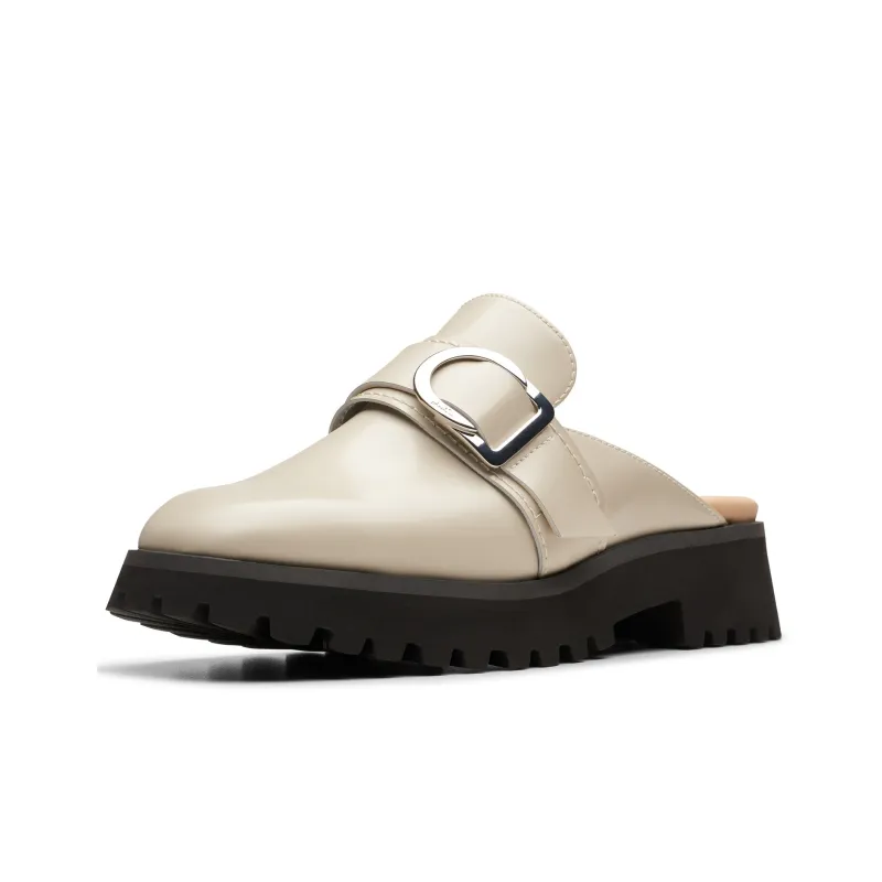 Clarks Rubber Sole Wrap toe Slippers Women's White-1
