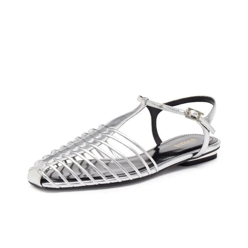 Staccato Fishbone Flat Shoes Roman Sandals Women's-5