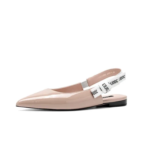 JOOC Casual Single Shoes 1.5cm Women's Milk Tea Beige