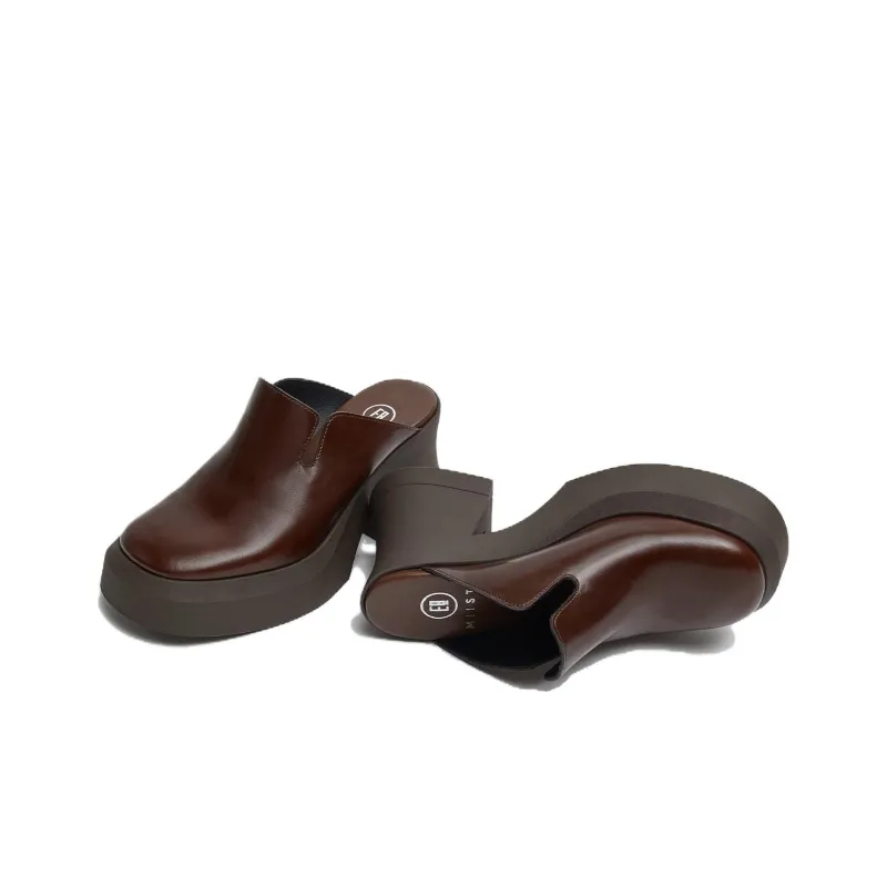 MIISTA Wrap-toe Slippers Women's Brown-3