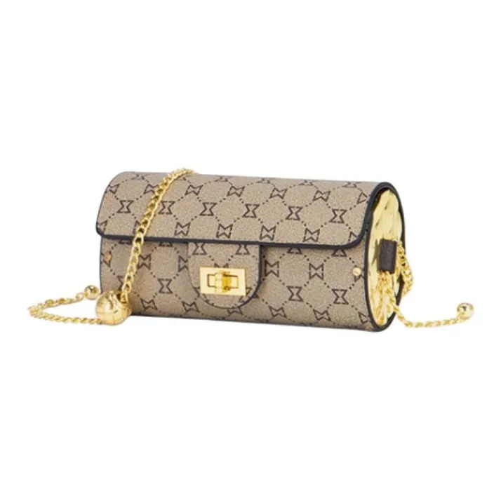 MashaLanti PVC Crossbody Bag Shoulder Bag Small Size Women's Dark Brown & Apricot/Light Coffee-8