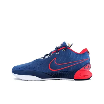 Nike Lebron 21 Uconn Away PE Cushioning Anti Slip And Wear Resistant Low Top Basketball Shoes Men's Blue Red