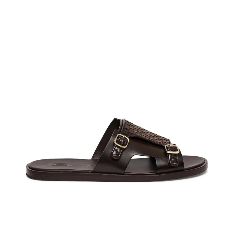 Santoni Interwoven Strap Open Toe Sandals-1
