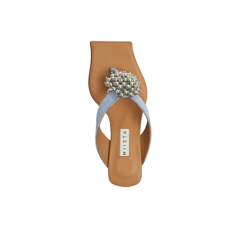 MIISTA Slip-Resistant Flip Flops Women's Blue-3