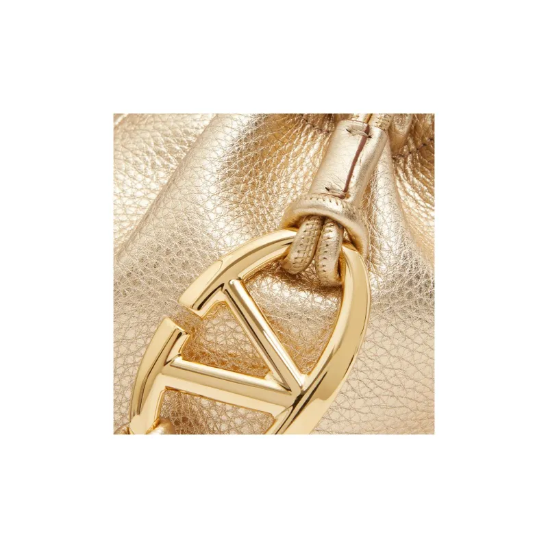 Valentino GARAVANIVlogo Calfskin Bucket Bag, Shoulder Bag, Crossbody Bag Mini Women's Gold-5