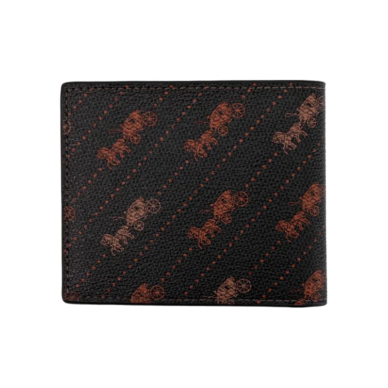 COACH Billfold Wallet Coated Canvas Card Holder Wallet Men's Brown-2