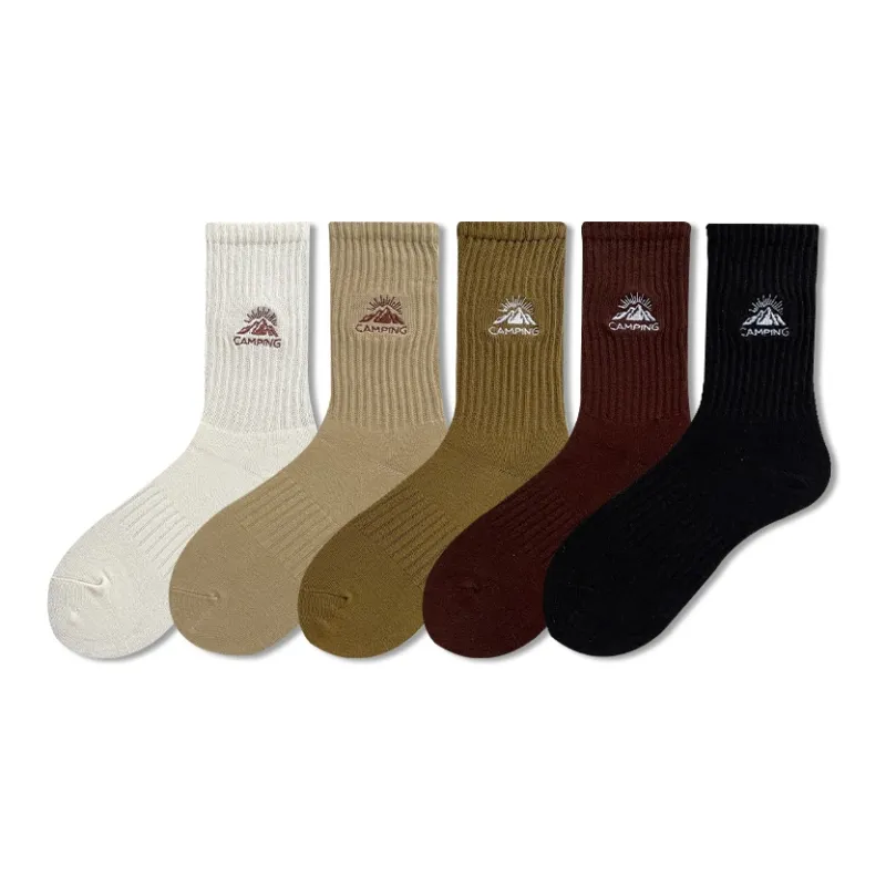 COTTON CHEESE Mid Calf Socks Men's 5 Pack-6